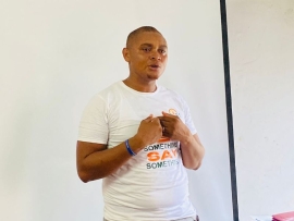 A Libya returnee recounting his sad experience at the Awareness raising collaboration programme